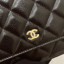 Load image into Gallery viewer, Chanel microchip black caviar WOC, wallet on chain, with gold hardware
