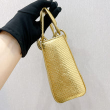 Load image into Gallery viewer, Lady Dior gold snakeskin mini, gold hdw
