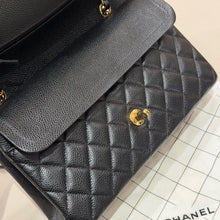 Load image into Gallery viewer, Chanel black caviar medium classic flap, gold hdw microchip
