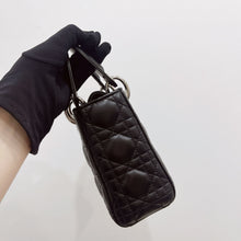Load image into Gallery viewer, Lady Dior Black mini cannage lambskin with silver hdw
