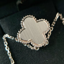 Load image into Gallery viewer, Van Cleef &amp; Arpels 2022 light green celadon porcelain vintage Alhambra diamond holiday pendant necklace (VCA)
