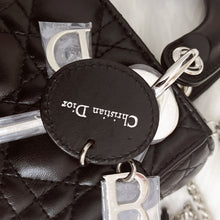 Load image into Gallery viewer, Lady Dior Black mini cannage lambskin with silver hdw
