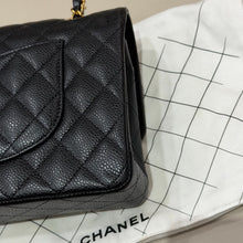 Load image into Gallery viewer, Chanel black caviar medium classic flap, gold hdw microchip
