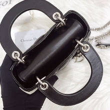 Load image into Gallery viewer, Lady Dior Black mini cannage lambskin with silver hdw
