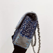 Load image into Gallery viewer, Chanel denim patchwork bag medium with silver hdw
