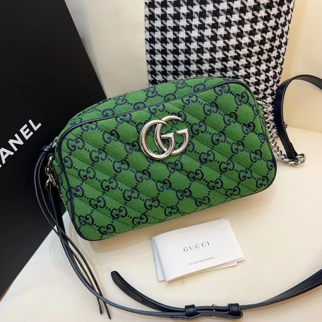 Gucci green marmont crossbody, 24cm