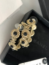 Load image into Gallery viewer, Chanel 16b hoop earrings, black and light gold
