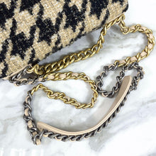 Load image into Gallery viewer, Chanel 19 small houndstooth beige, mixed gold hdw
