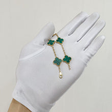 Load image into Gallery viewer, Van Cleef and Arpel green malachite 5 motif bracelet, 18k gold
