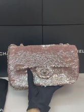 Load and play video in Gallery viewer, Chanel pink sequin small flap, silver hdw
