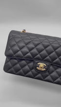 Load and play video in Gallery viewer, Chanel black caviar medium classic, gold hardware, chip
