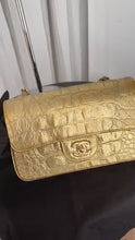 Load and play video in Gallery viewer, Chanel rare gold crocodile mini, aged gold hdw

