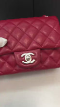 Load and play video in Gallery viewer, Chanel 26 series red caviar mini square, silver hardware
