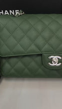 Load and play video in Gallery viewer, Chanel 25 series green medium caviar, silver hdw
