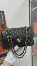 Load and play video in Gallery viewer, Chanel small black caviar classic flap, gold hdw chip
