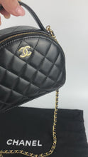 Load and play video in Gallery viewer, Chanel black lambskin clutch with chain, gold hdw
