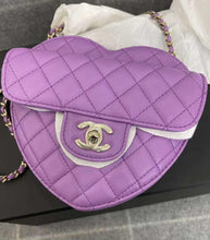 Load image into Gallery viewer, Chanel 22s large Purple Heart CC in Love bag
