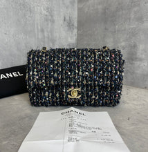 Load image into Gallery viewer, Chanel mini tweed black with gold hdw
