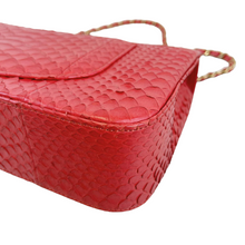 Load image into Gallery viewer, Chanel red exotic python/snake medium classic flap
