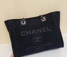 Load image into Gallery viewer, Chanel black deauville with pouch
