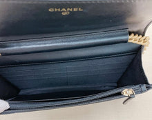 Load image into Gallery viewer, Chanel rare black boy wallet on chain gold hardware
