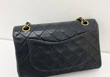 Load image into Gallery viewer, Chanel 24k gold hdw small black vintage classic flap
