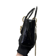 Load image into Gallery viewer, Lady Dior mini black patent with gold hdw
