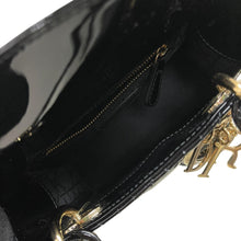 Load image into Gallery viewer, Lady Dior mini black patent with gold hdw
