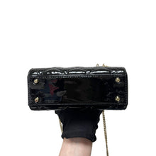 Load image into Gallery viewer, Lady Dior mini black patent with gold hdw
