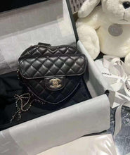 Load image into Gallery viewer, Chanel 22s large Black heart bag CC in love
