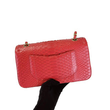 Load image into Gallery viewer, Chanel red exotic python/snake medium classic flap
