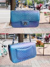 Load image into Gallery viewer, Chanel exotic snakeskin blue mini
