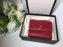 Load image into Gallery viewer, Gucci red trifold wallet
