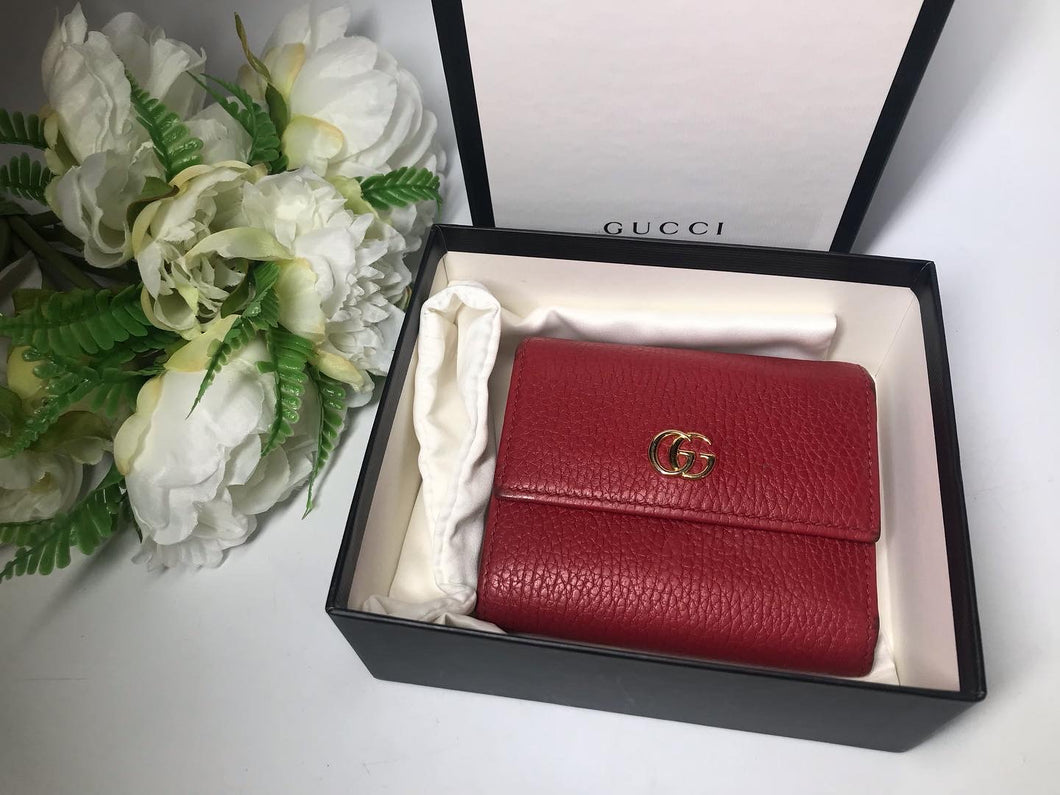 Gucci red trifold wallet