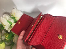 Load image into Gallery viewer, Gucci red trifold wallet
