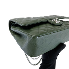 Load image into Gallery viewer, Chanel 25 series green caviar medium with silver hdw
