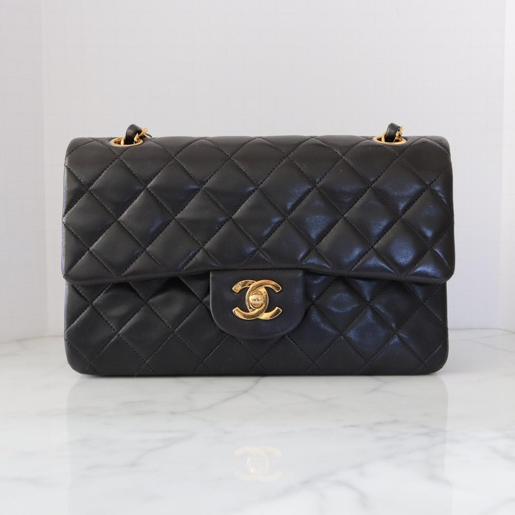 Chanel 3 series vintage 24k gold hdw small lambskin flap