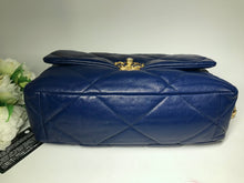 Load image into Gallery viewer, Chanel 19 medium/large in blue goatskin
