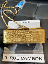 Load image into Gallery viewer, Chanel rare gold croc mini, aged gold hdw
