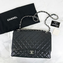 Load image into Gallery viewer, Chanel black caviar maxi, silver hdw 13 series
