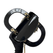 Load image into Gallery viewer, Lady Dior mini black patent with gold hdw
