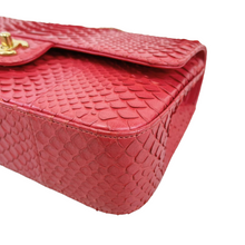 Load image into Gallery viewer, Chanel red exotic python/snake medium classic flap
