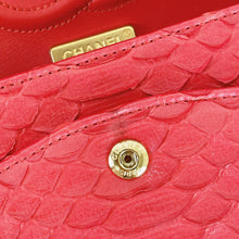 Load image into Gallery viewer, Chanel red exotic python/snake medium classic flap
