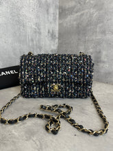 Load image into Gallery viewer, Chanel mini tweed black with gold hdw
