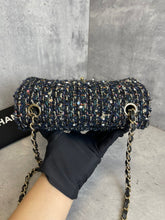 Load image into Gallery viewer, Chanel mini tweed black with gold hdw
