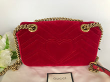 Load image into Gallery viewer, Gucci small red velvet marmont
