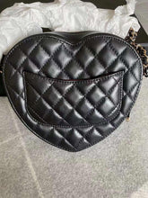 Load image into Gallery viewer, Chanel 22s large Black heart bag CC in love
