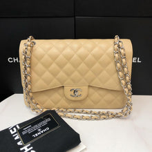 Load image into Gallery viewer, Chanel 19 series beige caviar jumbo, silver hdw
