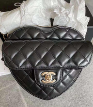 Load image into Gallery viewer, Chanel 22s large Black heart bag CC in love
